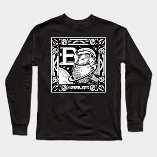 B is For Bear - White Outlined Version Long Sleeve T-Shirt